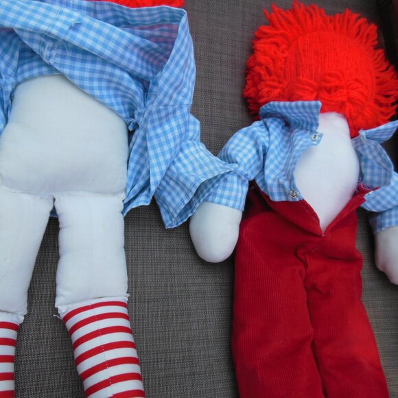 Raggedy Ann and Andy Pair of handmade dolls set of 2 great condition circa 1970s - Picture 4 of 13